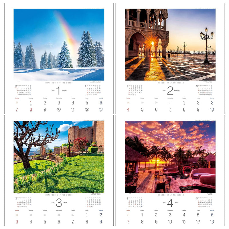Todan 2024 Wall Calendar Impression of the World 59.8 x 42.5cm TD-30651