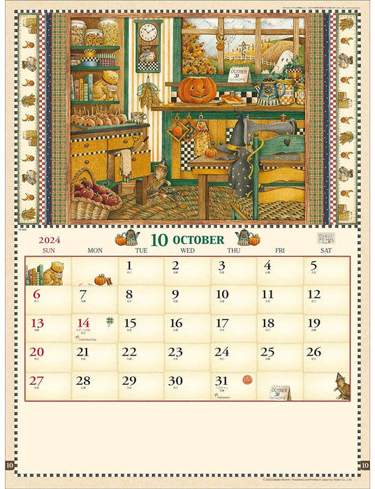 Todan 2024 Wall Calendar Debbie Mumm (American Country) 53.5 x 38cm TD-869