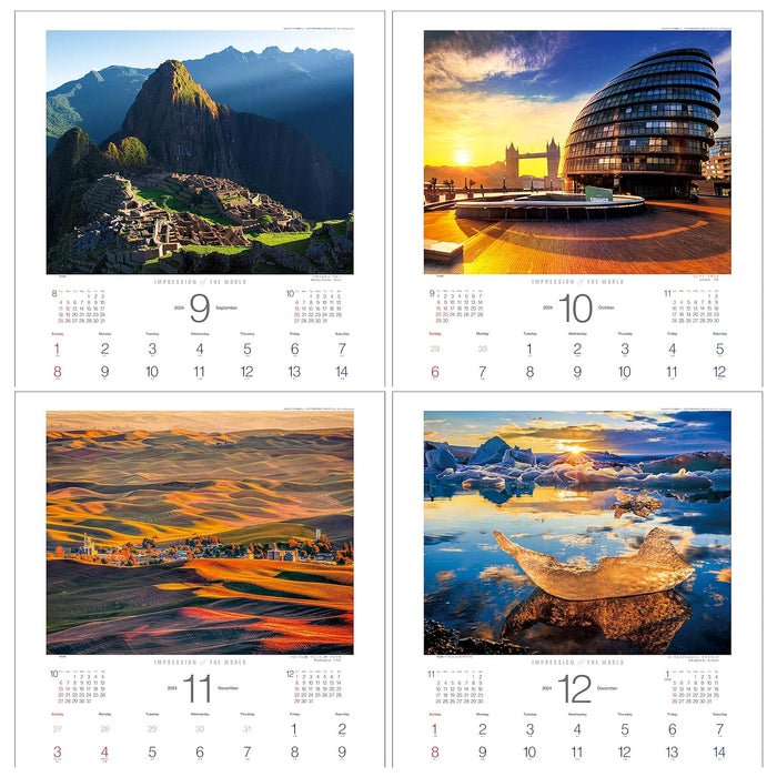 Todan 2024 Wall Calendar Impression of the World 59.8 x 42.5cm TD-30651