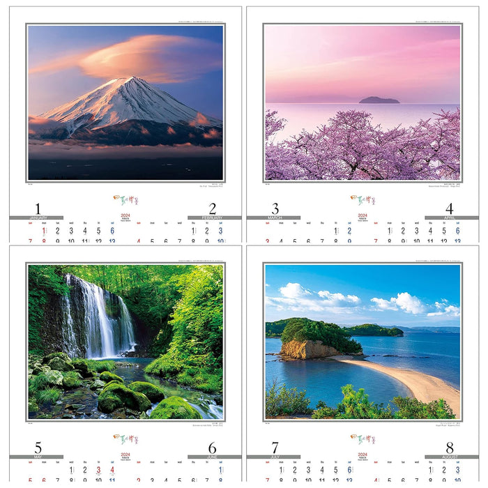 Todan 2024 Wall Calendar The Scenery of the Four Seasons 60.8 x 42.5cm TD-701