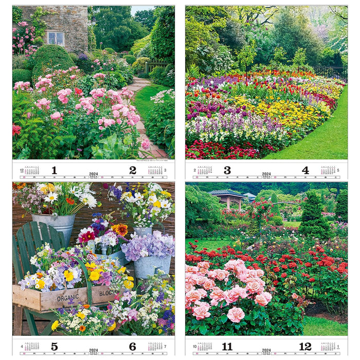 Todan 2024 Wall Calendar English Garden Tohan DX Film 75 x 50.4cm TD-535