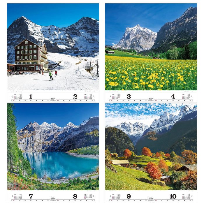 Todan 2024 Wall Calendar Switzerland Tohan DX Film 75 x 50.4cm TD-520