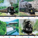 Todan 2024 Wall Calendar Steam Locomotive Calendar Railroad & Road Map CL24-1099