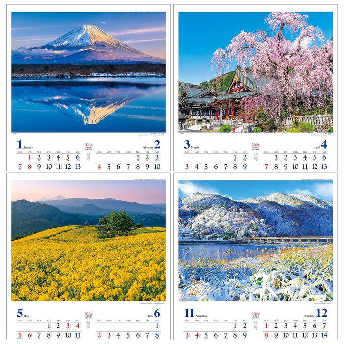 Todan 2024 Wall Calendar Shigo 60.8 x 42.5cm TD-700